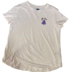 Old Navy Everywhere Fir Sure Graphic T-Shirt Size Medium Off White Short Sleeve